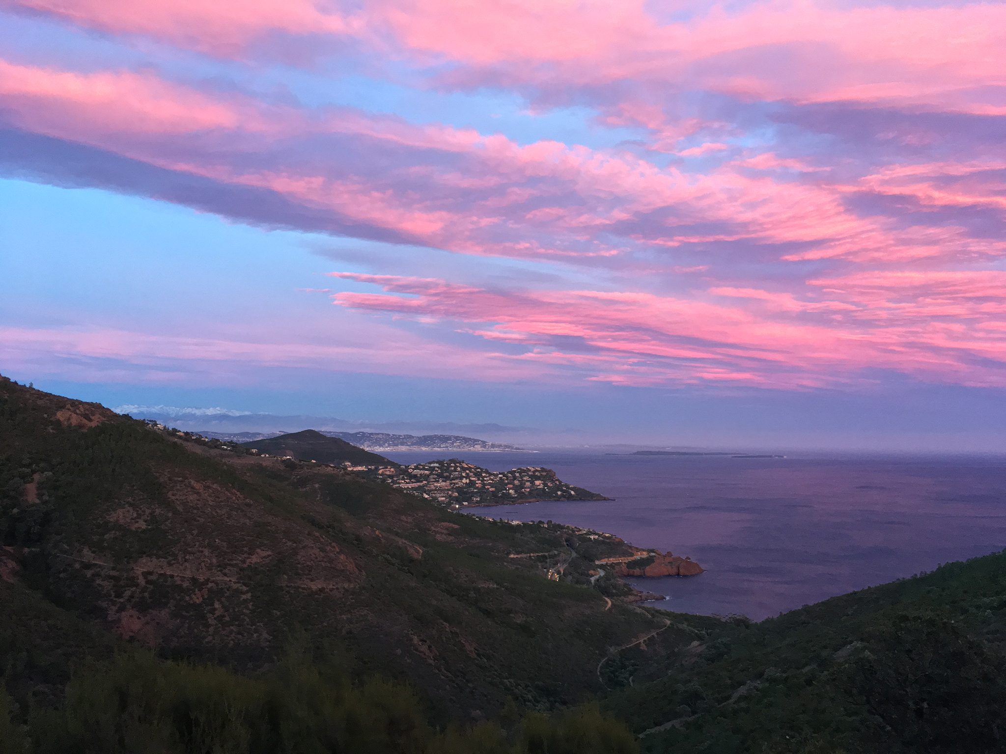 Sonnenuntergang über der Cote d'Azur